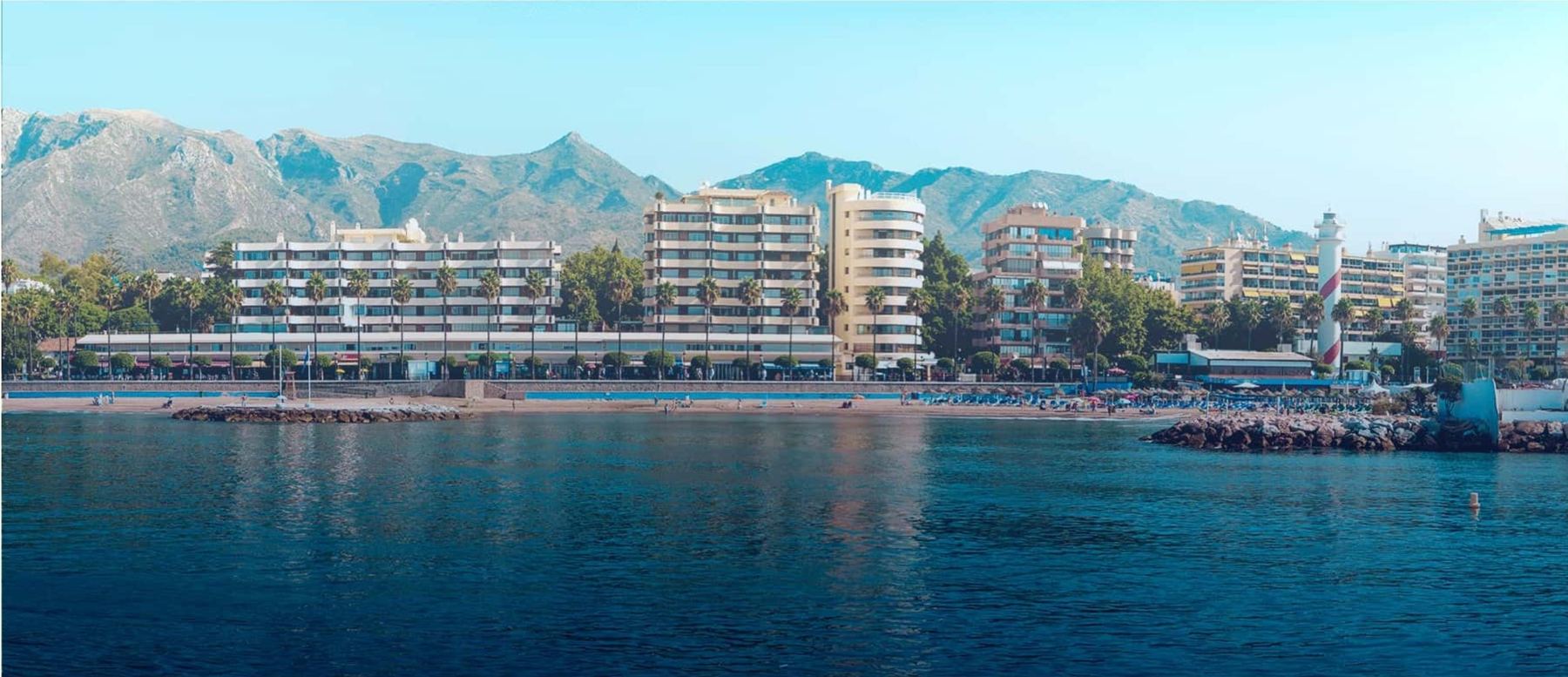 Marbella seafront seen from the water